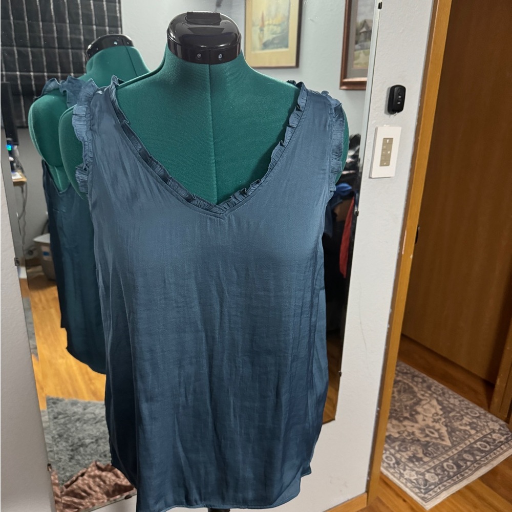 Ruffled LC Lauren Conrad V-Neck Sleeveless Top